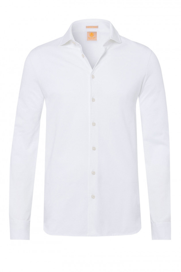 Depavory Longsleeve-Polo in Weiß