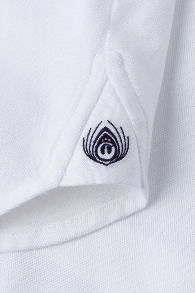 Depavory Longsleeve-Polo in Weiß