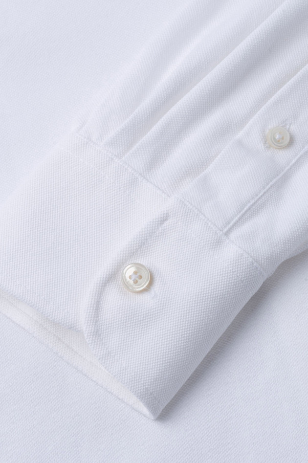 Depavory Longsleeve-Polo in Weiß