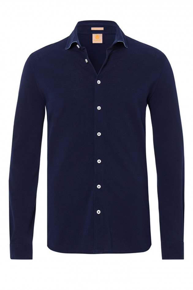 Depavory Longsleeve-Polo in Navy
