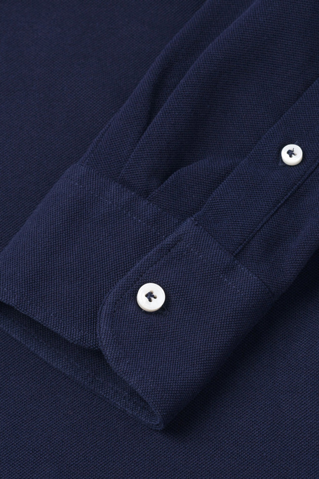 Depavory Longsleeve-Polo in Navy