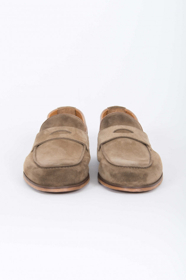 Doucal´s Loafer aus Veloursleder in Hellbraun