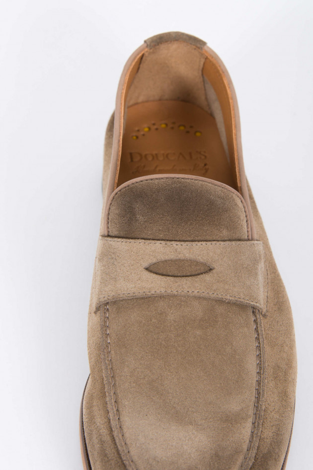 Doucal´s Loafer aus Veloursleder in Hellbraun