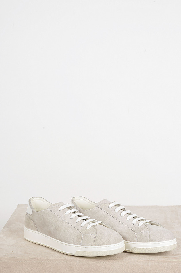 Doucal´s Sneakers aus Veloursleder in Grau/Beige