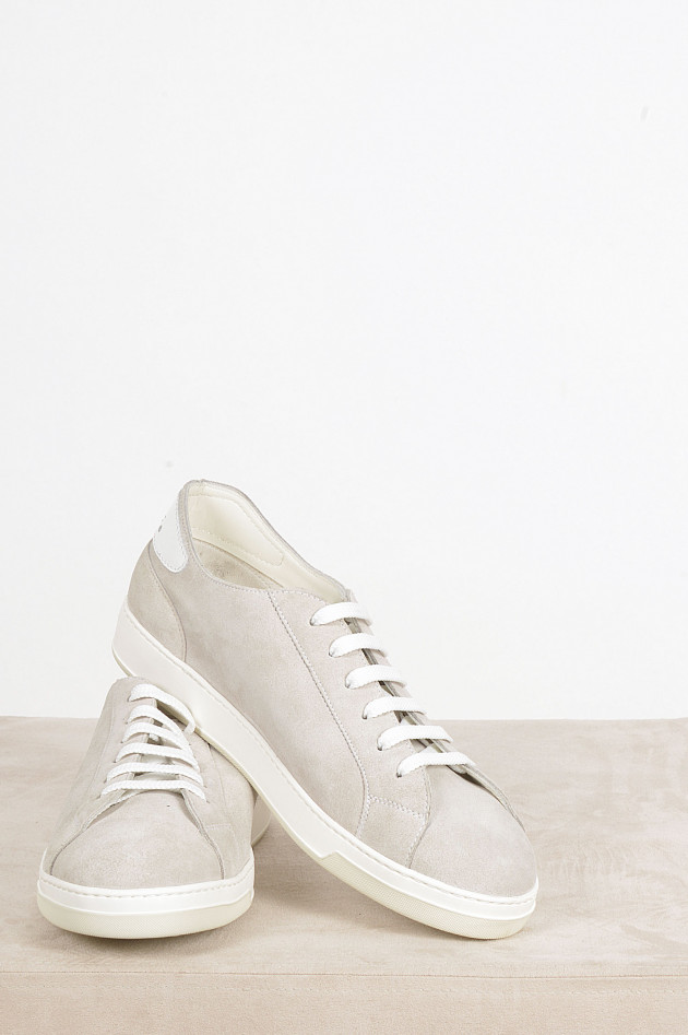 Doucal´s Sneakers aus Veloursleder in Grau/Beige