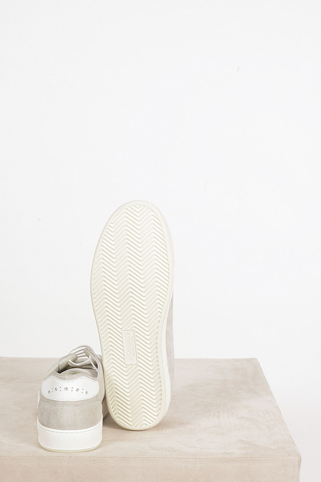 Doucal´s Sneakers aus Veloursleder in Grau/Beige