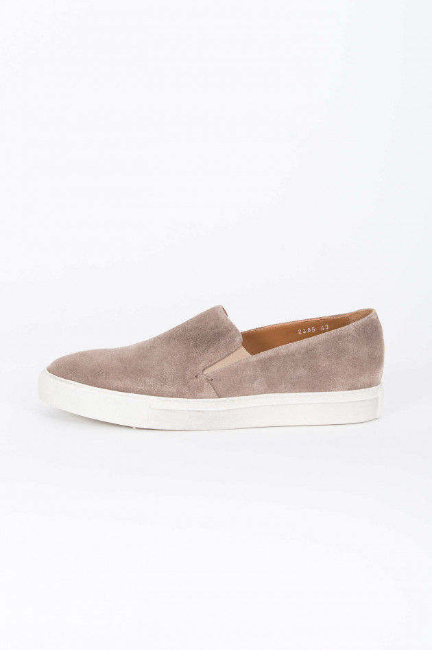 Doucal´s Slip-Ons aus Veloursleder in Taupe