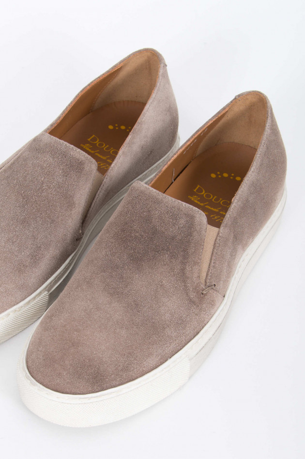 Doucal´s Slip-Ons aus Veloursleder in Taupe