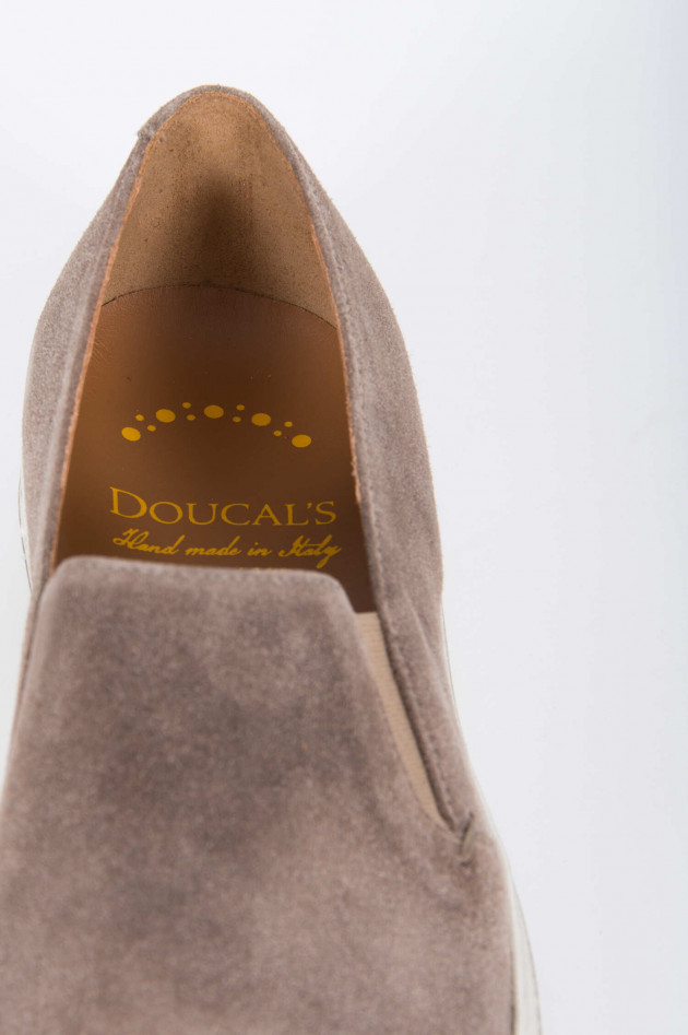 Doucal´s Slip-Ons aus Veloursleder in Taupe