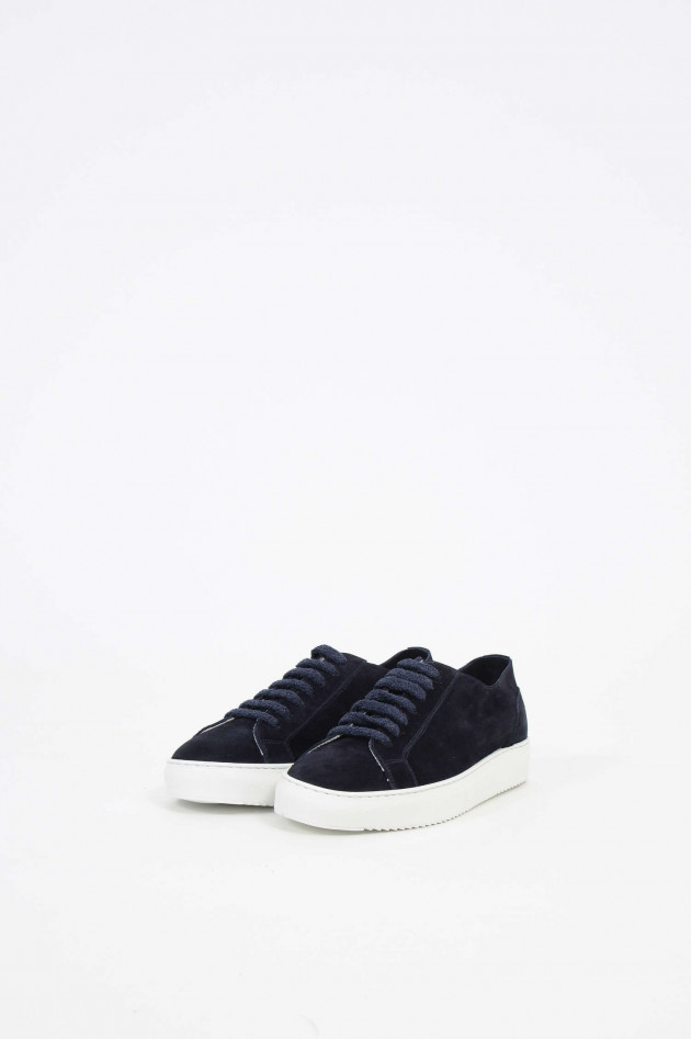 Doucal´s Sneakers aus Veloursleder mit Frottee-Schnürsenkel in Navy