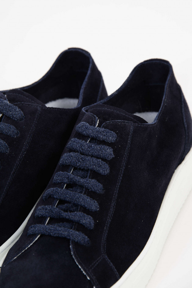 Doucal´s Sneakers aus Veloursleder mit Frottee-Schnürsenkel in Navy