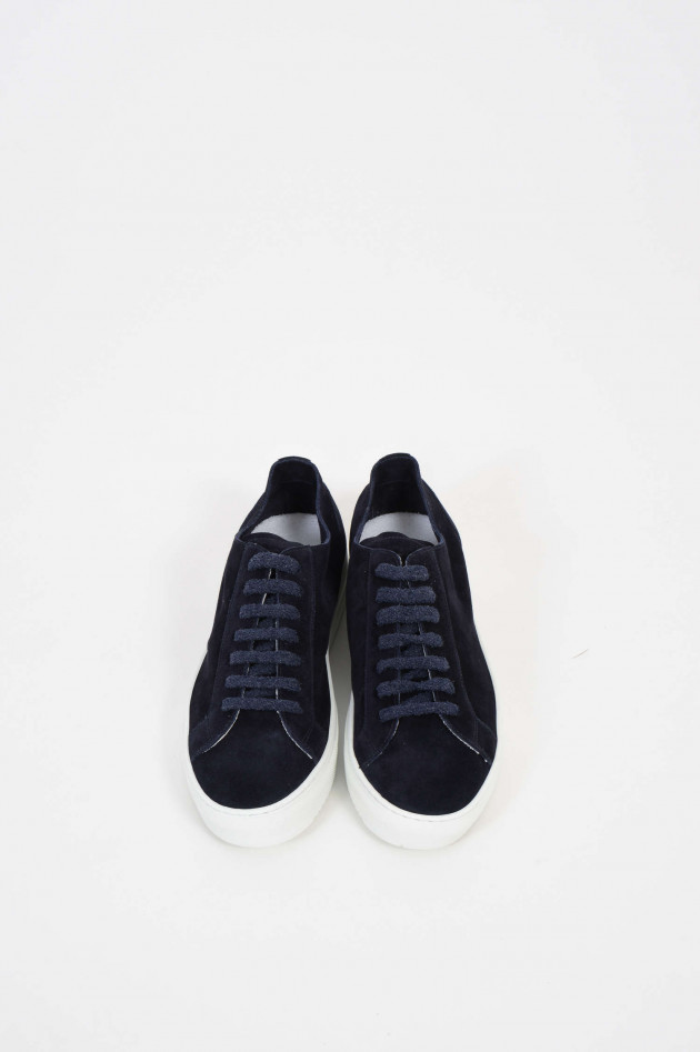 Doucal´s Sneakers aus Veloursleder mit Frottee-Schnürsenkel in Navy