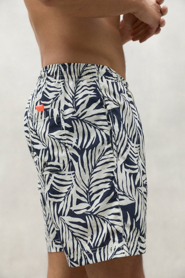 Ecoalf Badeshorts mit Print in Navy/Weiß