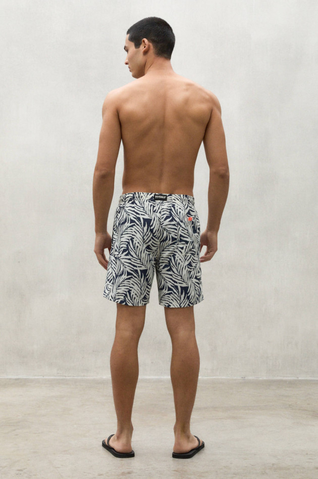 Ecoalf Badeshorts mit Print in Navy/Weiß