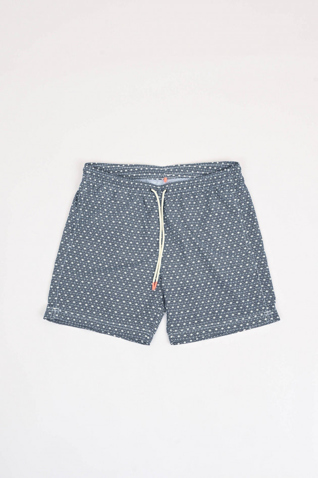 Ecoalf Badeshorts BEQUIAALF gemustert in Navy/Weiß