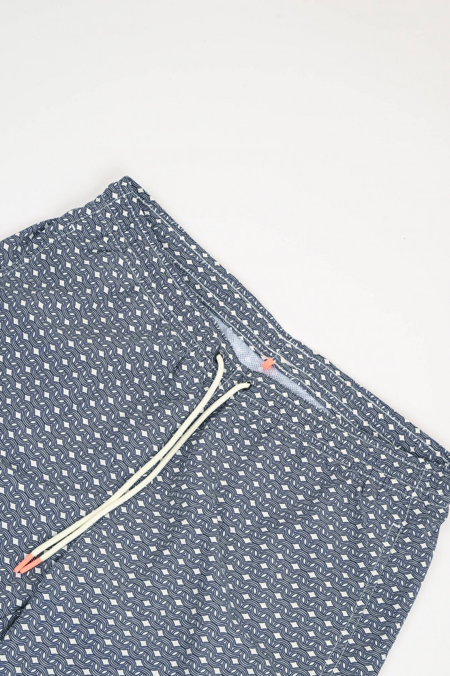 Ecoalf Badeshorts BEQUIAALF gemustert in Navy/Weiß