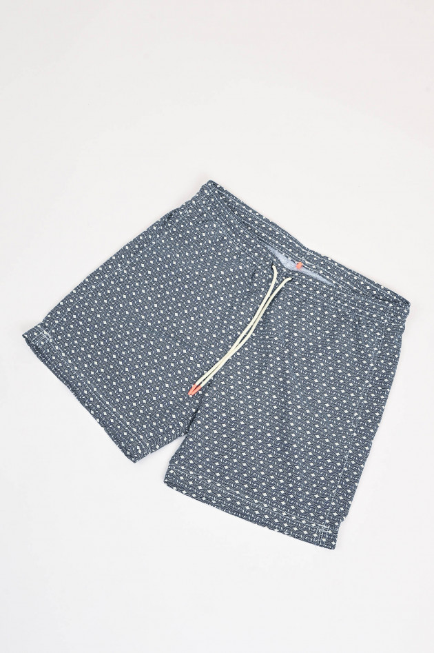 Ecoalf Badeshorts BEQUIAALF gemustert in Navy/Weiß