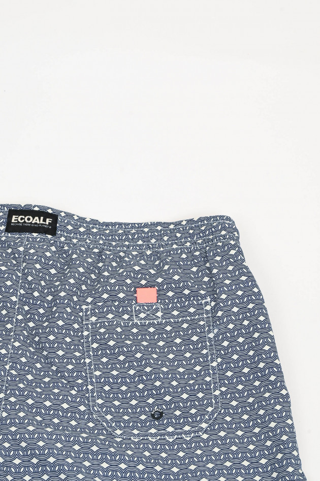 Ecoalf Badeshorts BEQUIAALF gemustert in Navy/Weiß