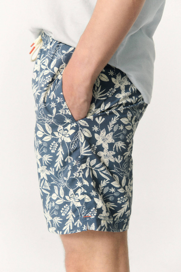 Ecoalf Gemusterte Badeshorts PRINT in Blau/Weiß