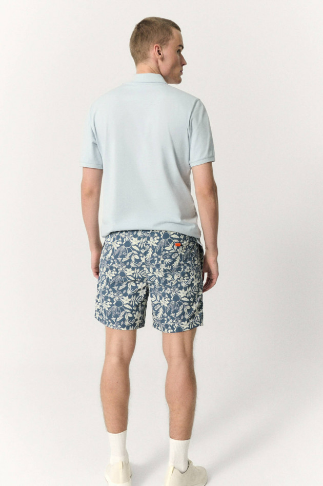 Ecoalf Gemusterte Badeshorts PRINT in Blau/Weiß