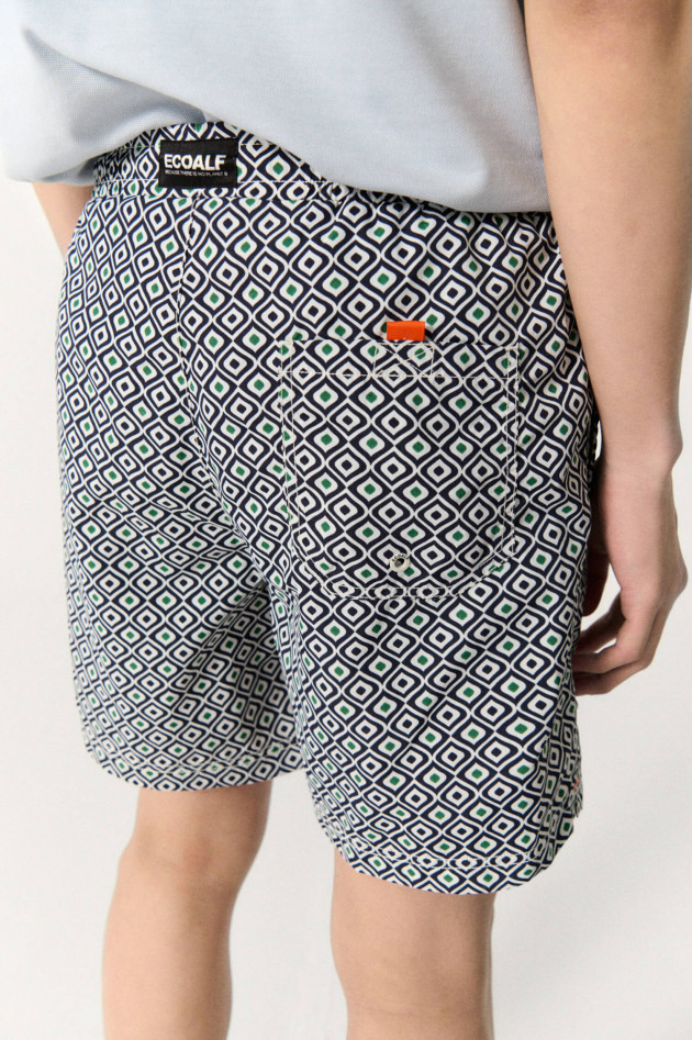 Ecoalf Gemusterte Badeshorts PRINT in Blau/Grün