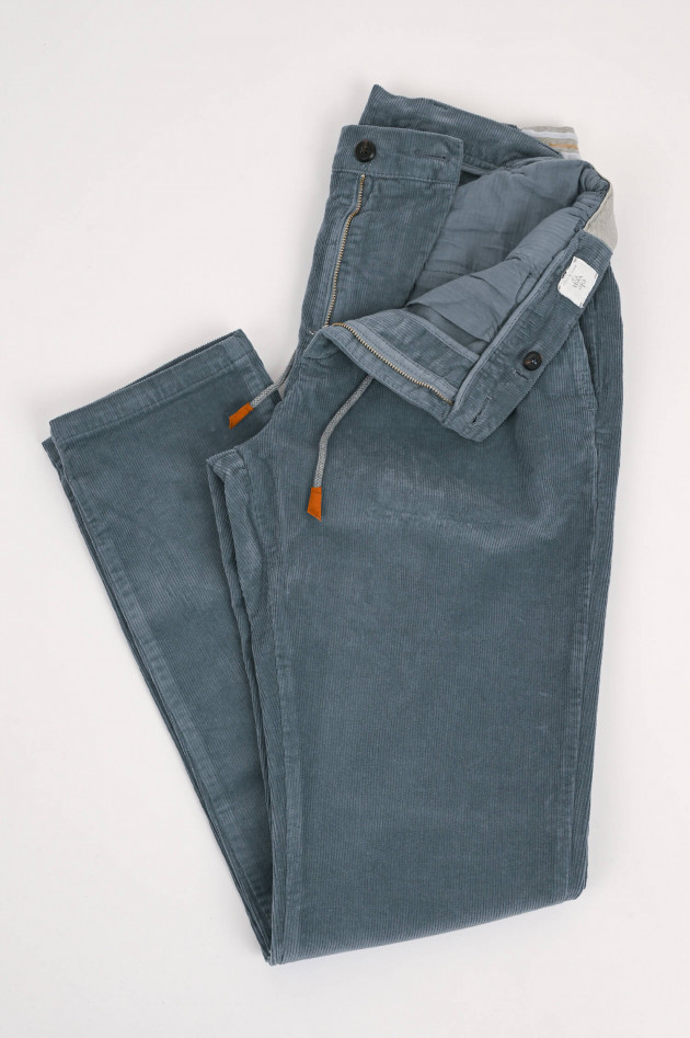 Eleventy Hose aus Cord in Mittelblau