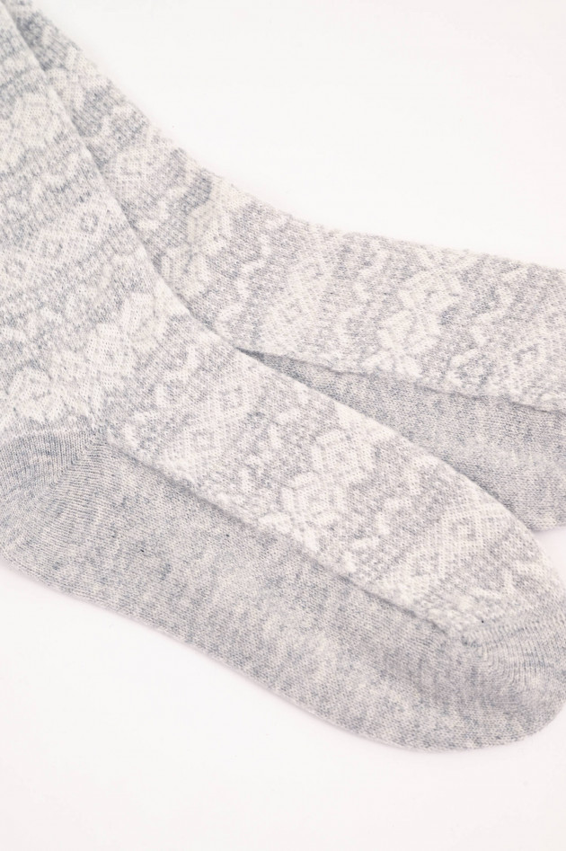 Eleventy Cashmere Socken in Dunkelgrau/Weiß