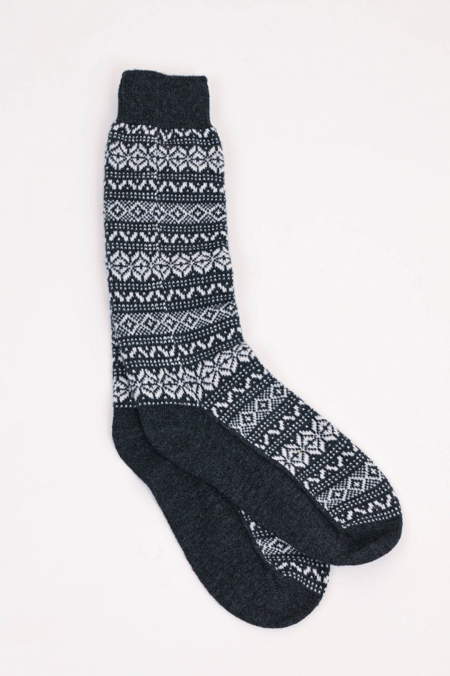 Eleventy Cashmere Socken in Hellgrau/Weiß