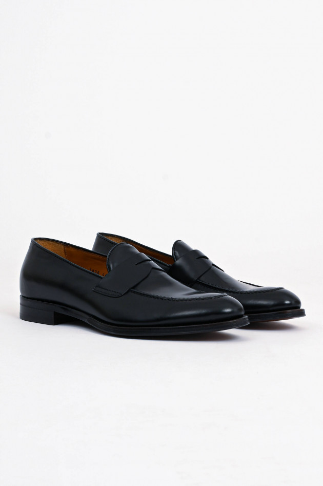 Elia Maurizi Polierter Penny Loafer in Schwarz