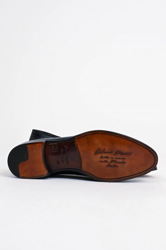 Elia Maurizi Polierter Penny Loafer in Schwarz