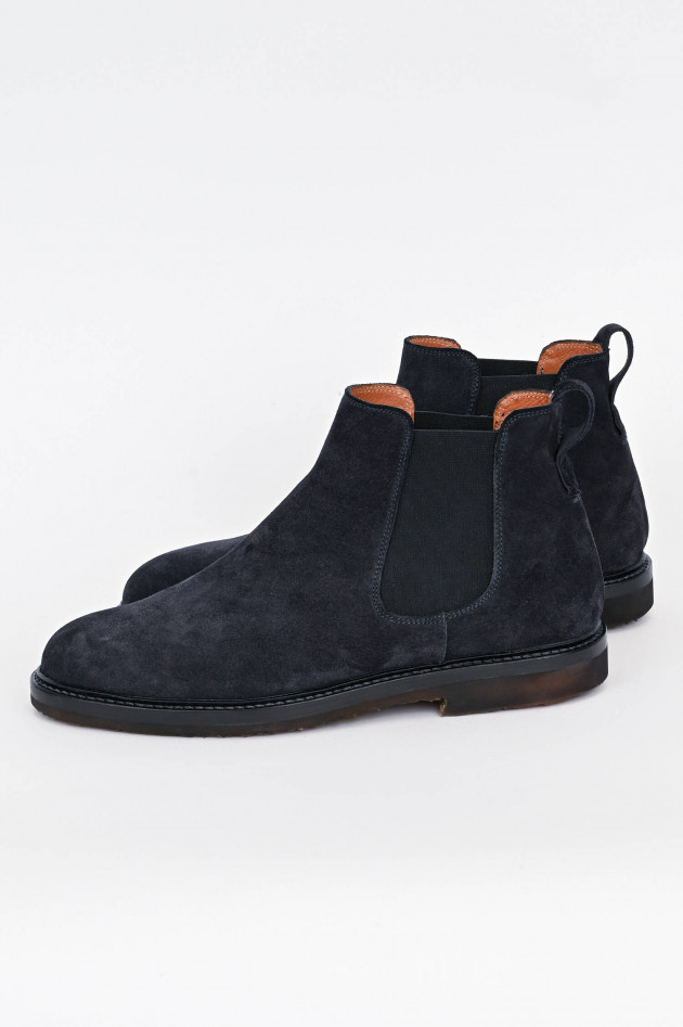 Elia Maurizi Chelsea Boot aus Veloursleder in Navy