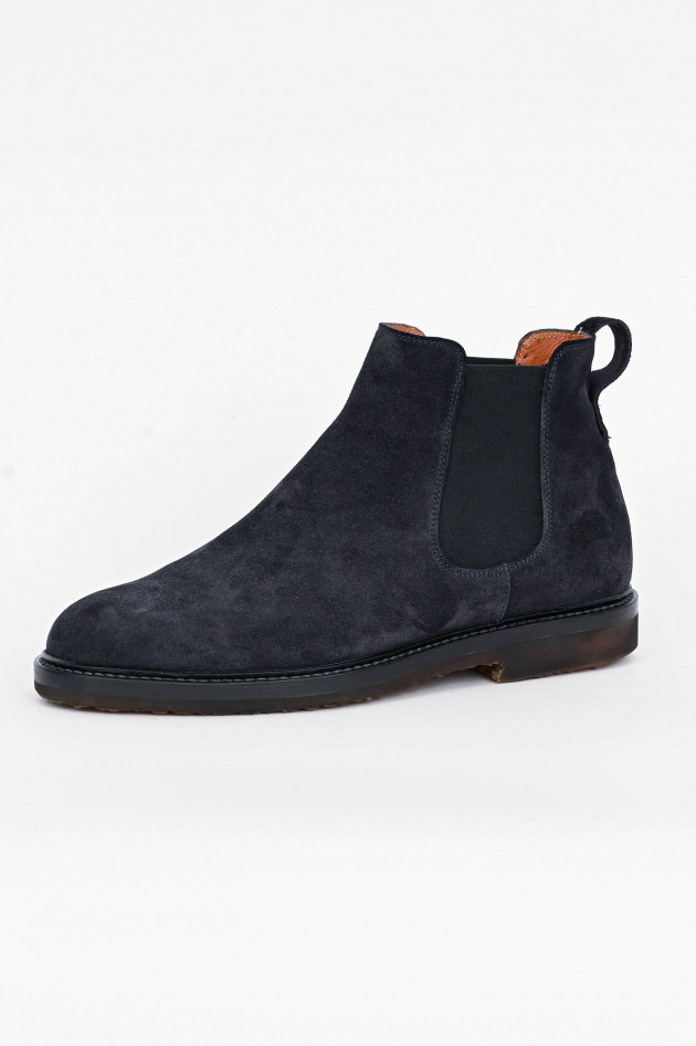 Elia Maurizi Chelsea Boot aus Veloursleder in Navy