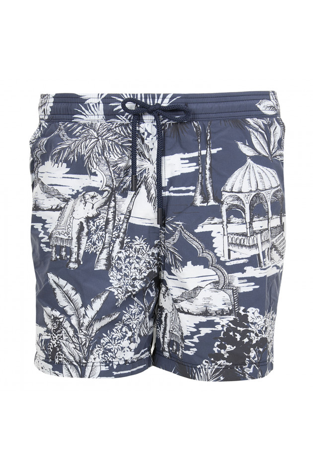 Etro Badehose in Blau/Weiß gemustert