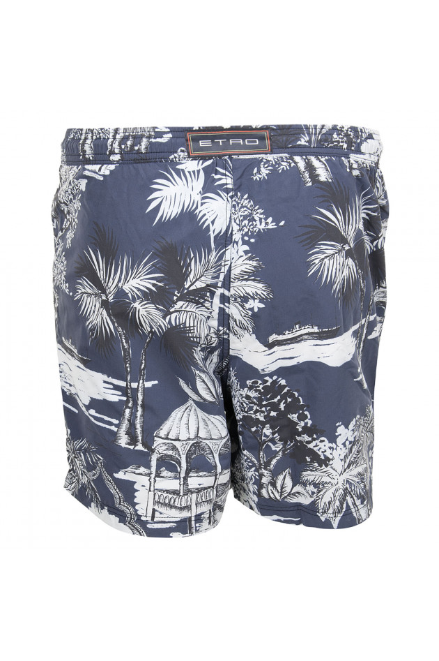 Etro Badehose in Blau/Weiß gemustert