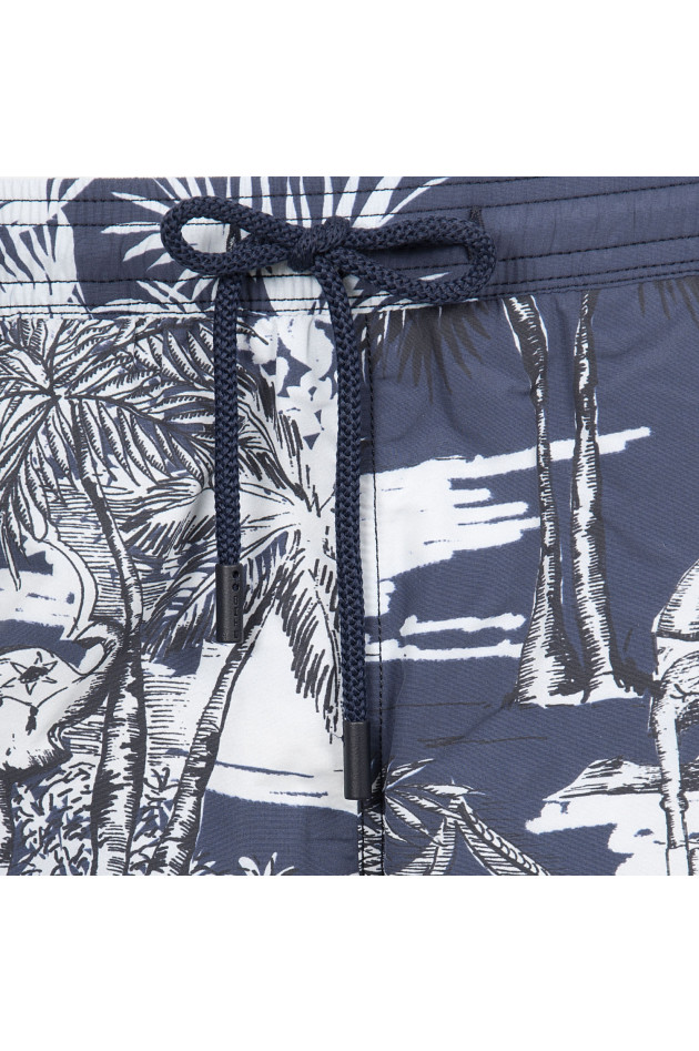 Etro Badehose in Blau/Weiß gemustert