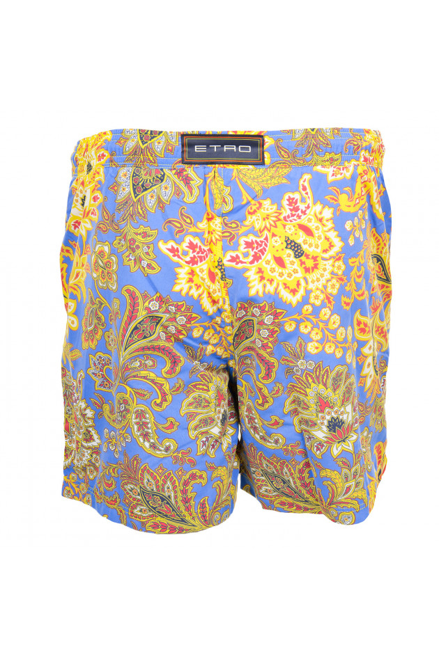 Etro Badehose in Blau/gelb gemustert