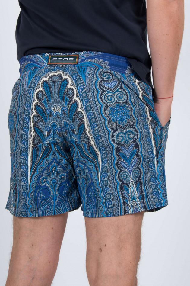 Etro Badehose mit Paisley Print in Blau