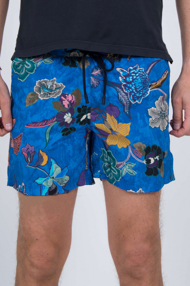 Etro Badehose mit Blumenprint in Blau