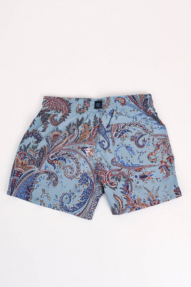 Etro Badeshorts mit Pesley-Print in Multicolor/Hellblau