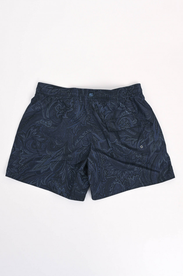 Etro Badehose mit Paisley Print in Navy/Schwarz