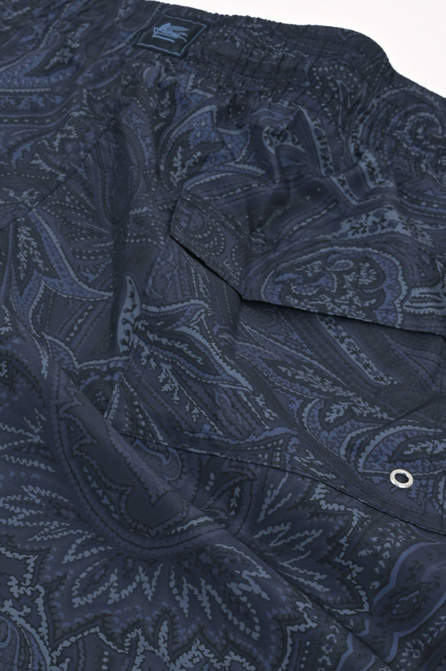 Etro Badehose mit Paisley Print in Navy/Schwarz
