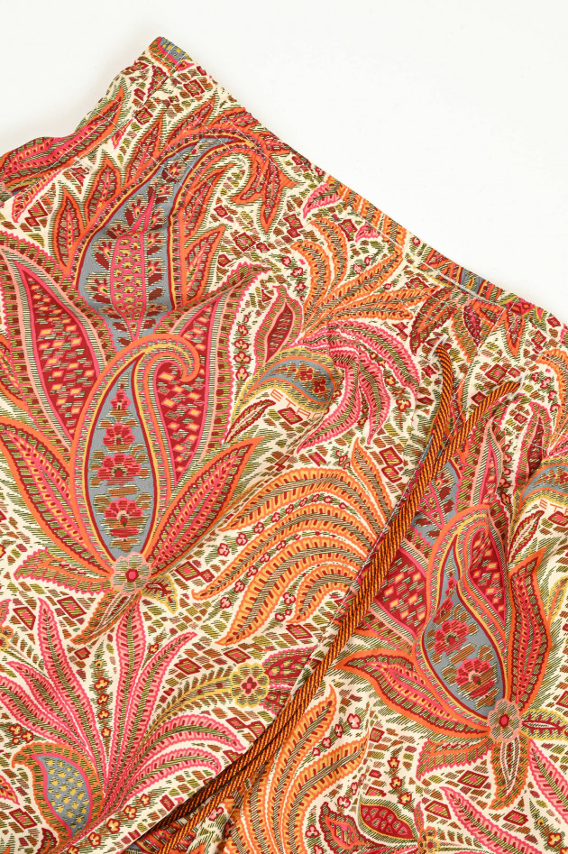 Etro  Badehose mit Paisley Print in Orange/Multicolor
