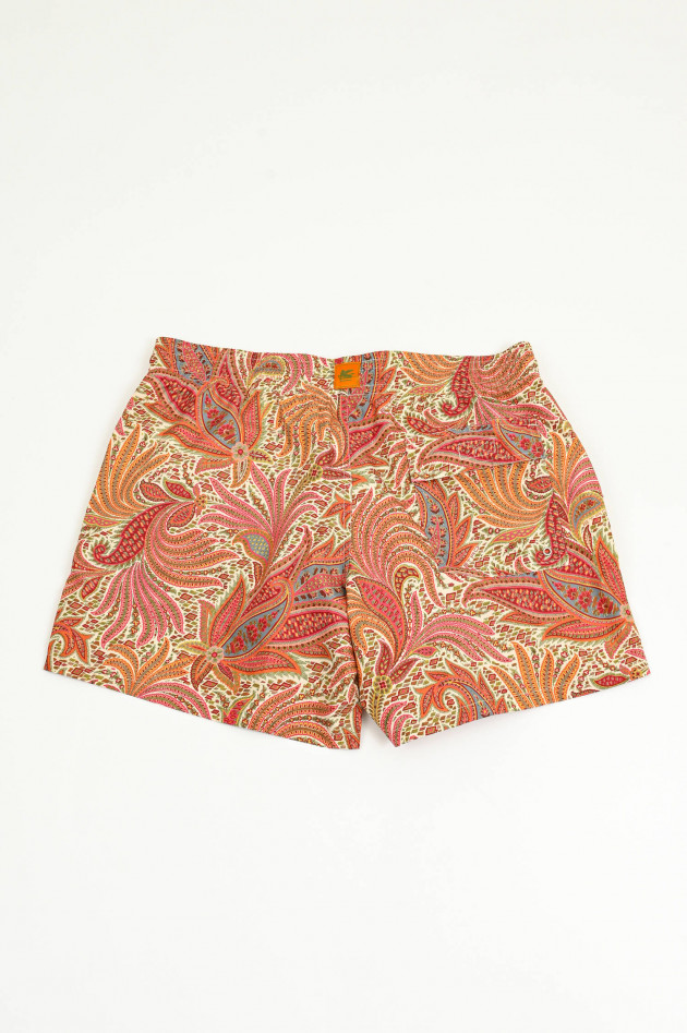 Etro  Badehose mit Paisley Print in Orange/Multicolor