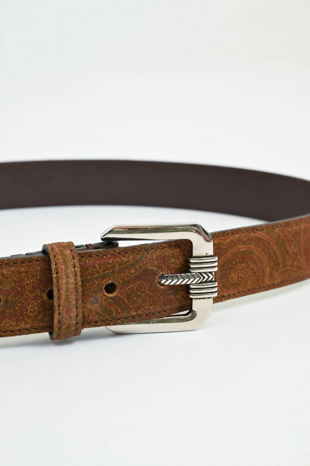 Etro Gürtel mit Western-Dornschließe in Braun gemustert