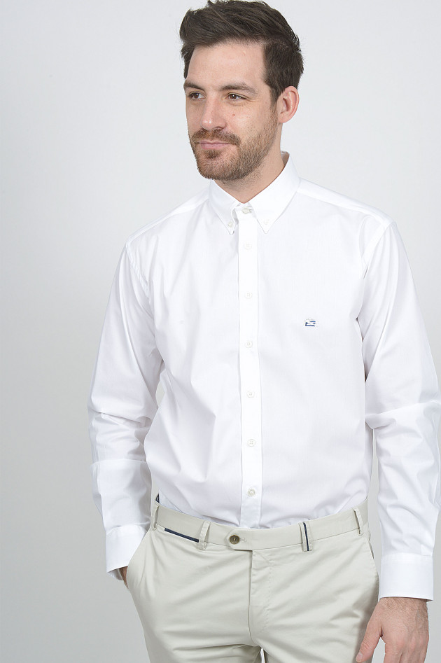 Etro Hemd aus Baumwollstretch in Weiß