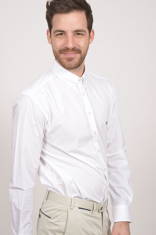 Etro Hemd aus Baumwollstretch in Weiß