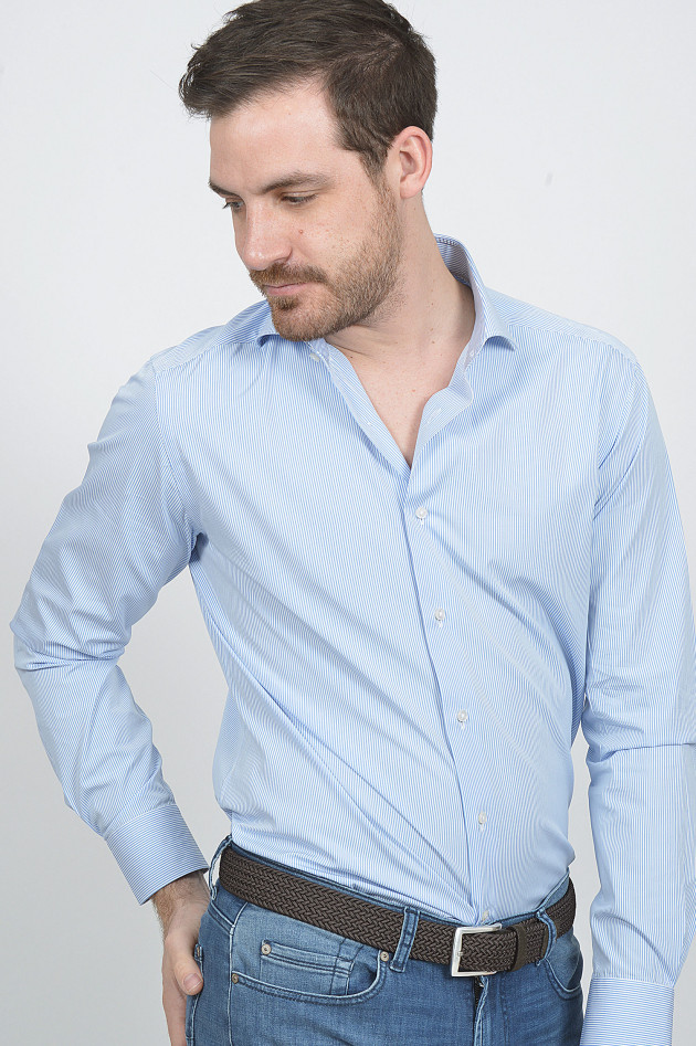 Etro Hemd aus Baumwollstretch  in Hellblau