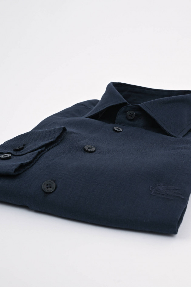 Etro Leinenhemd in Navy
