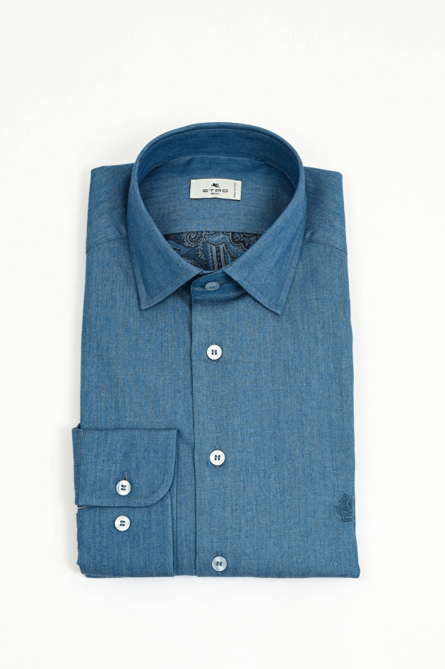 Etro Hemd aus Baumwolle in Mittelblau