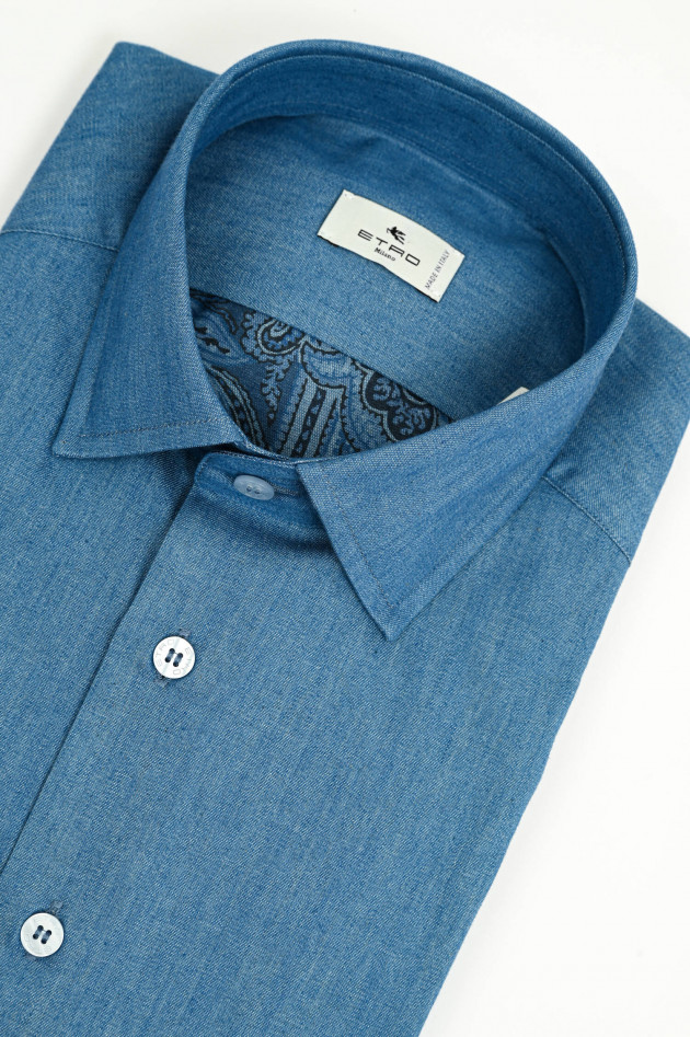 Etro Hemd aus Baumwolle in Mittelblau